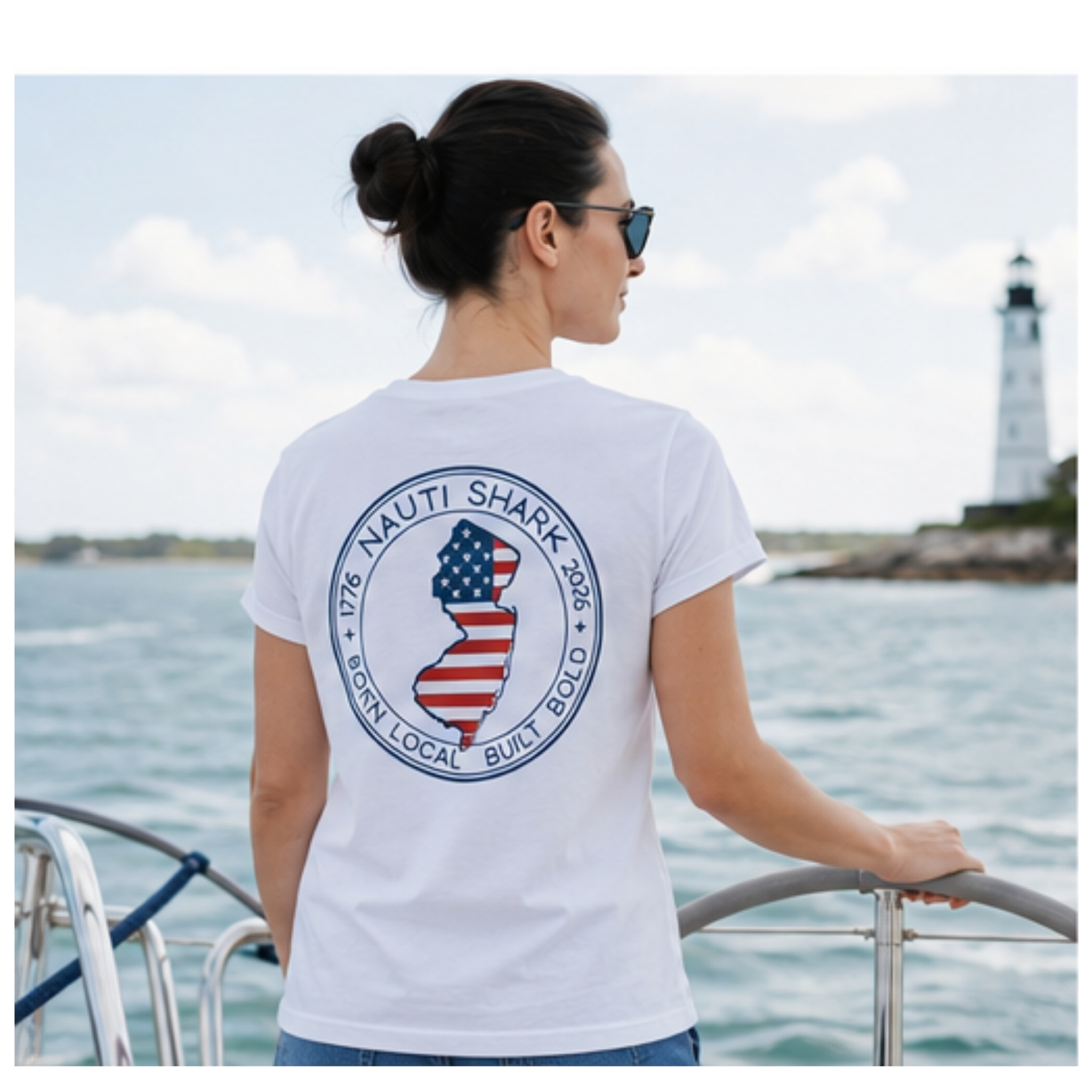 USA 250th Birthday - NJ Design - Super Soft White Triblend Tee