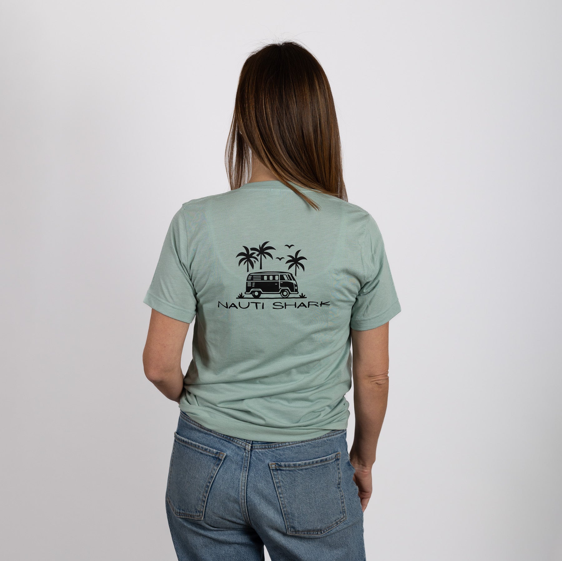 Dusty Blue COASTAL VAN T-Shirt - VAN BLACK LOGO