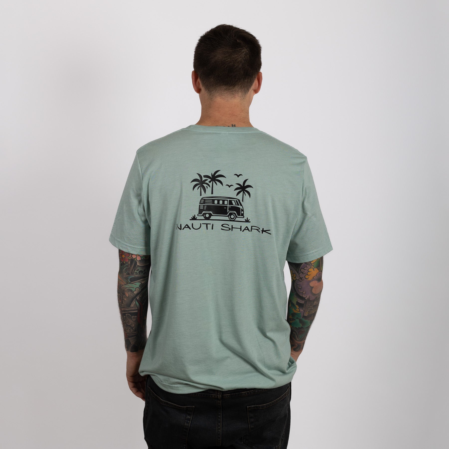 Dusty Blue COASTAL VAN T-Shirt - VAN BLACK LOGO