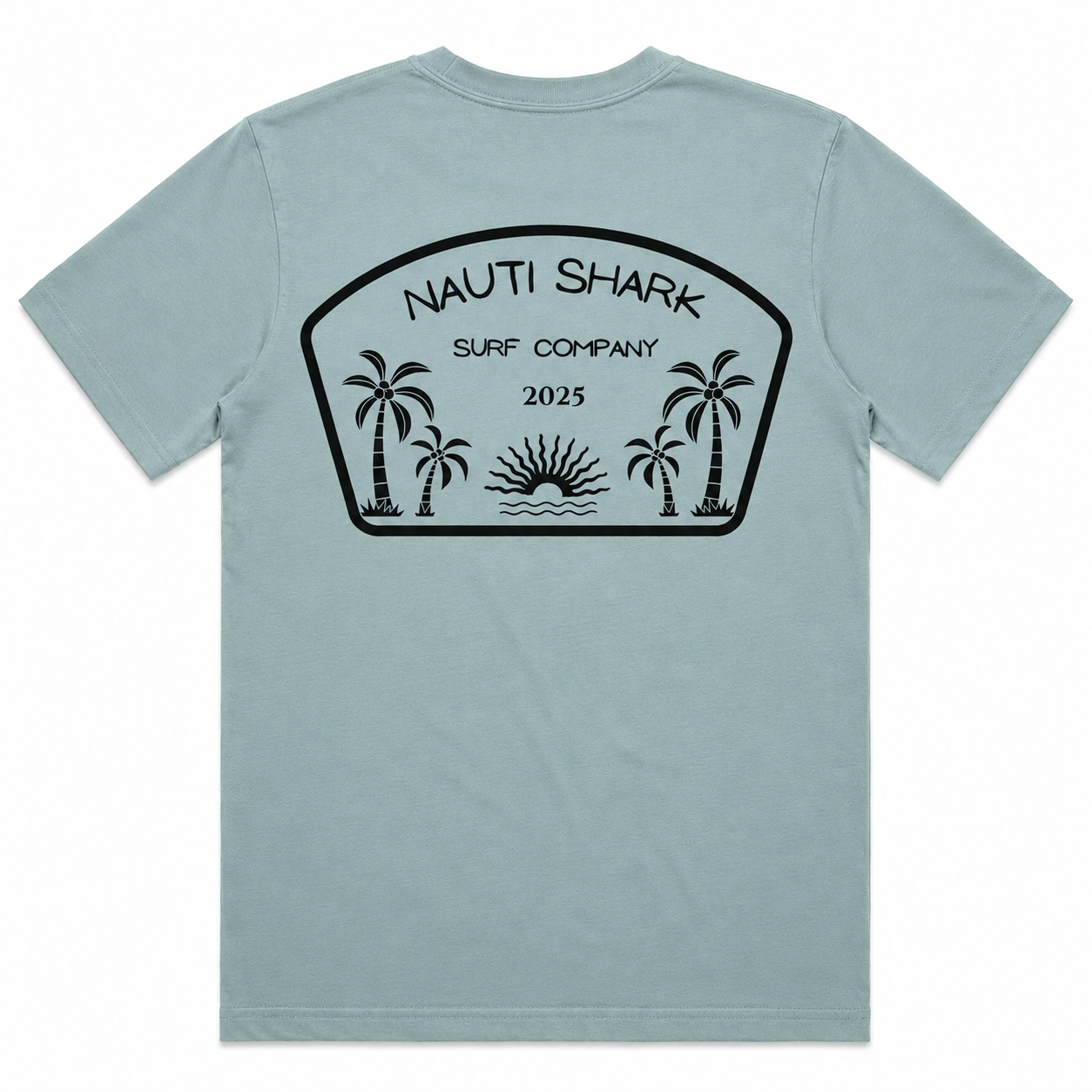 Dusty Blue SURF COMPANY T-SHIRT - Black Design