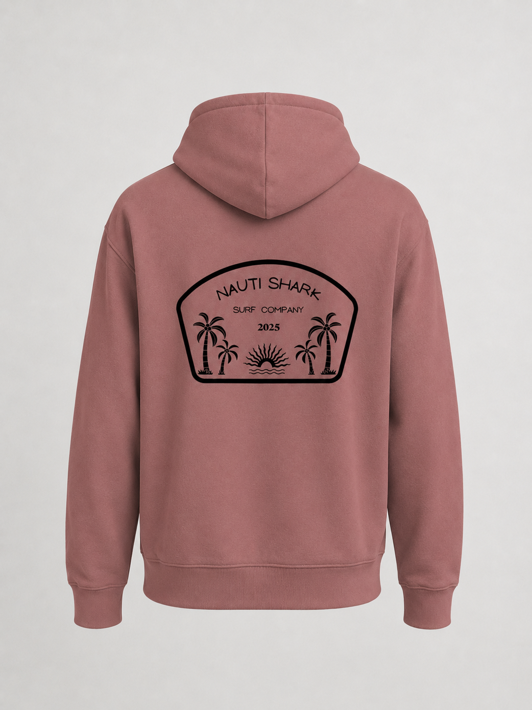 MAUVE HOODIE W/ Black SURF COMPANY Design