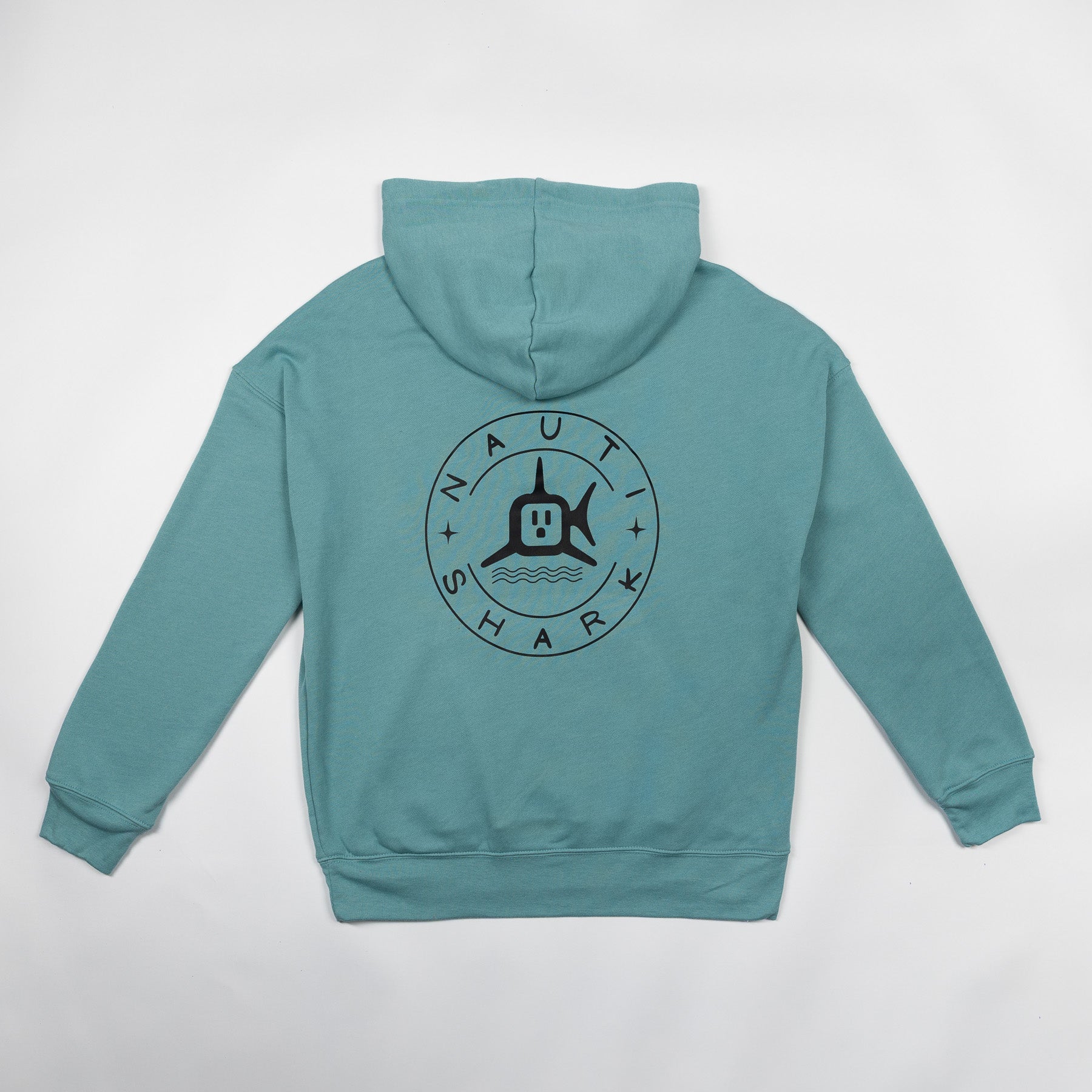 HOODIE W/ BLACK CLASSIC CIRCLE LOGO - HEATHER BLUE