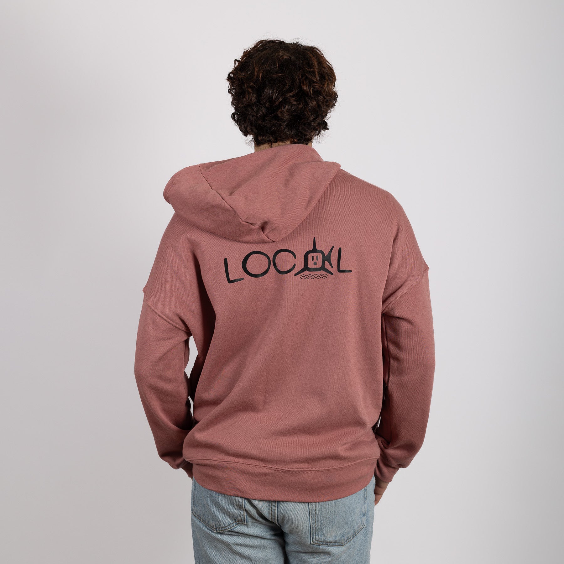 HOODIE W/ BLACK LOCAL LOGO - MAUVE