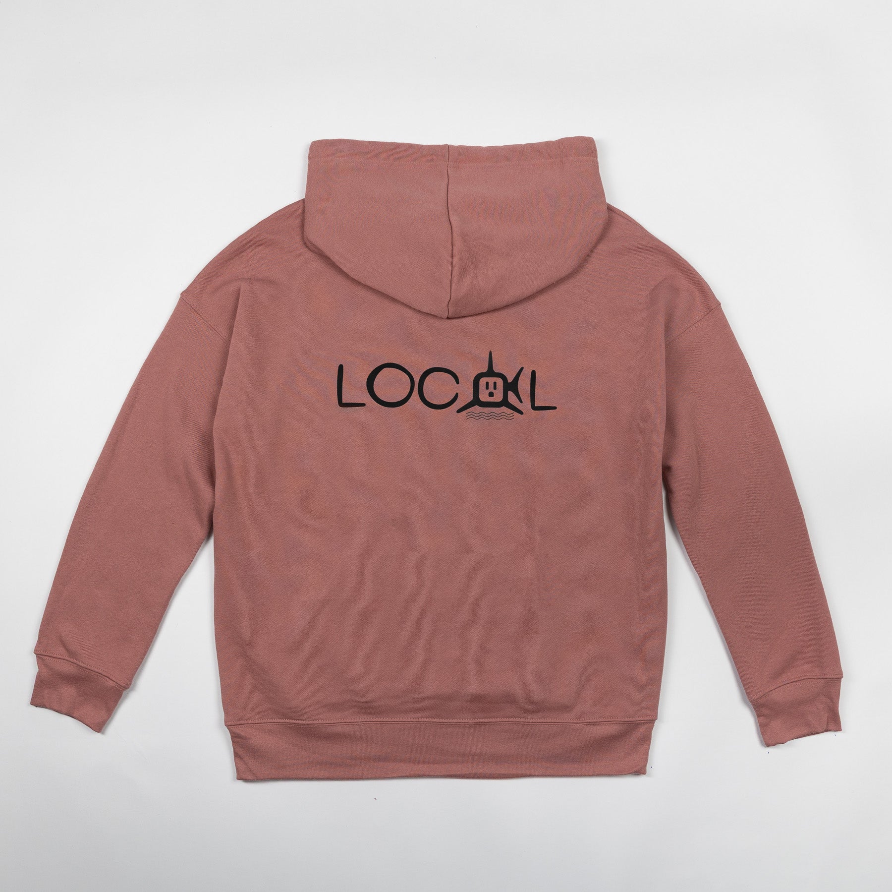 HOODIE W/ BLACK LOCAL LOGO - MAUVE