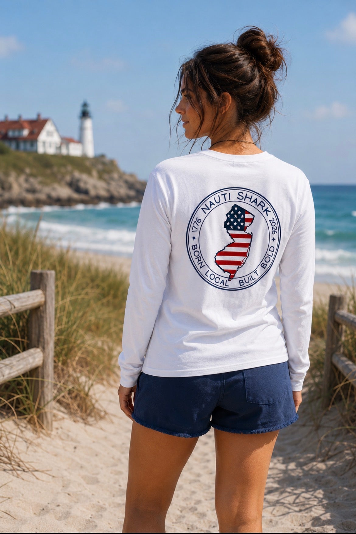 USA 250th Birthday - NJ Design - Super Soft White Triblend Tee