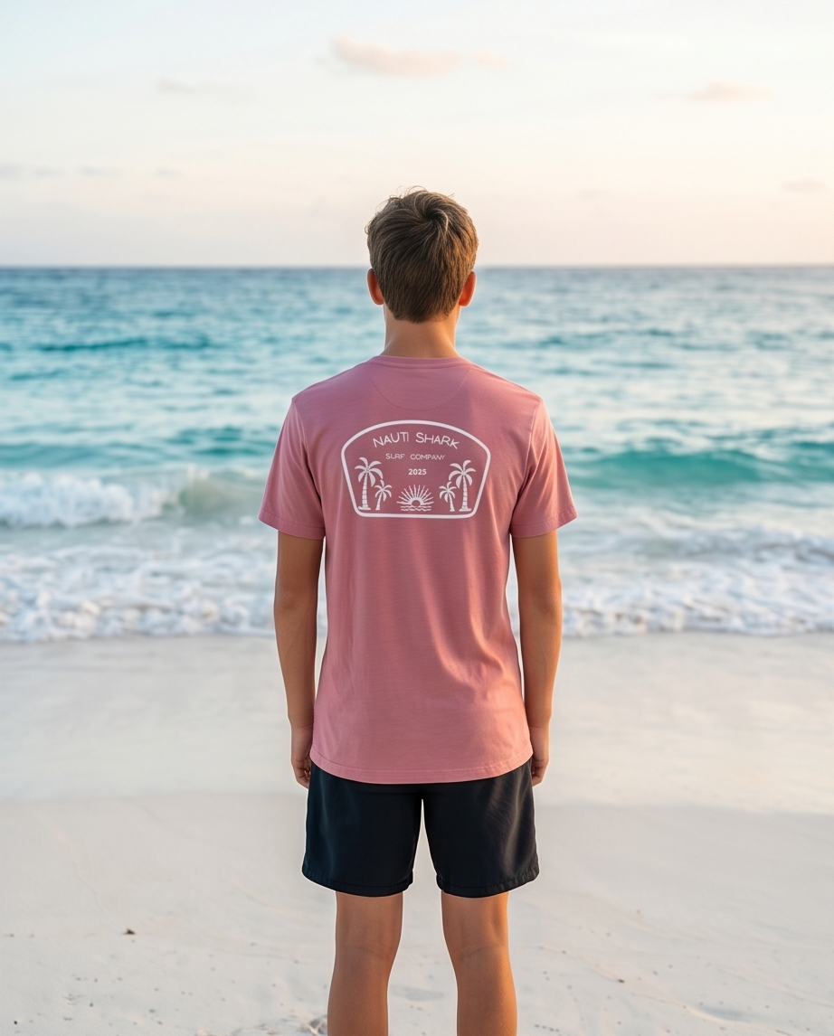 Mauve SURF COMPANY T-SHIRT - White Design
