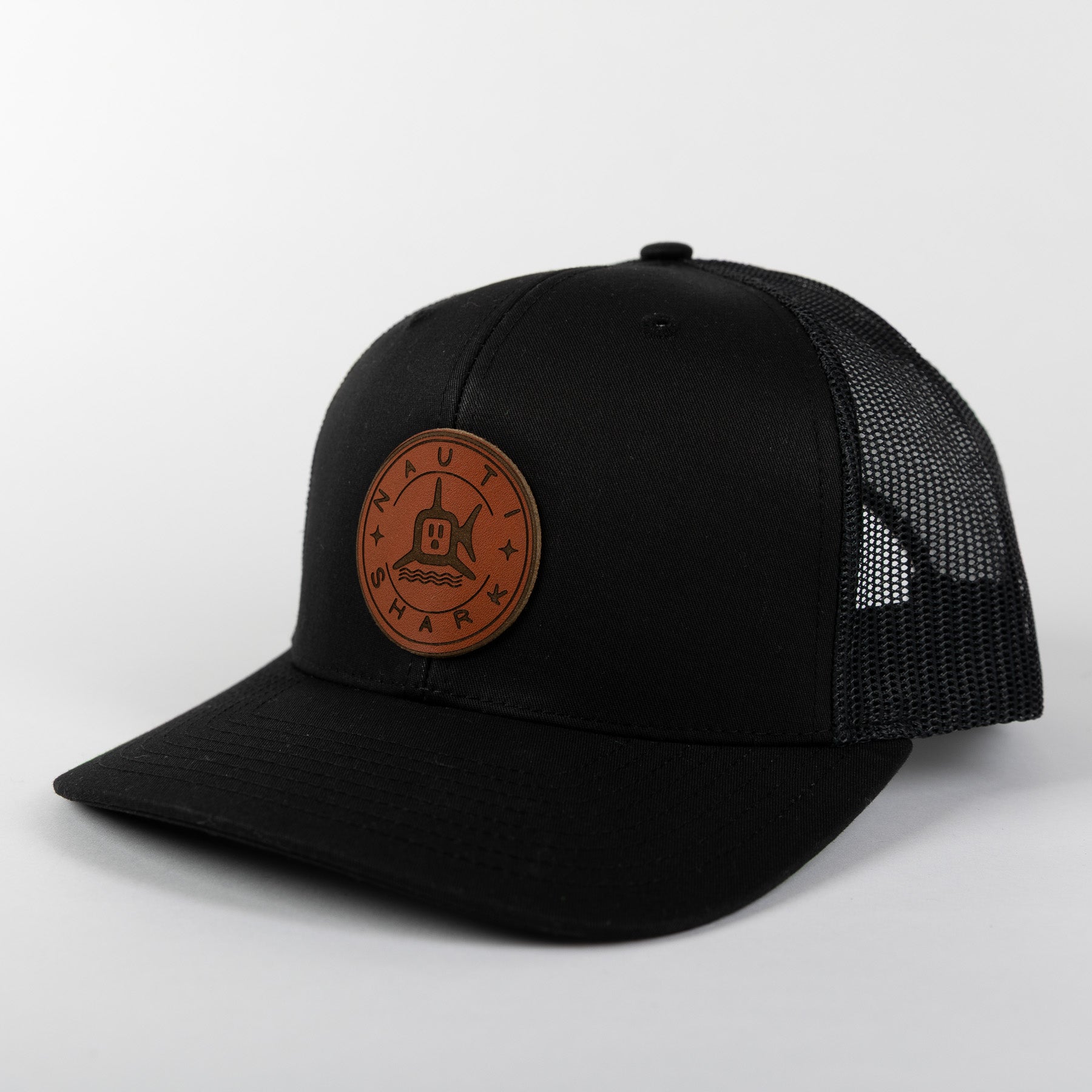Leather Classic Circle Trucker - Black