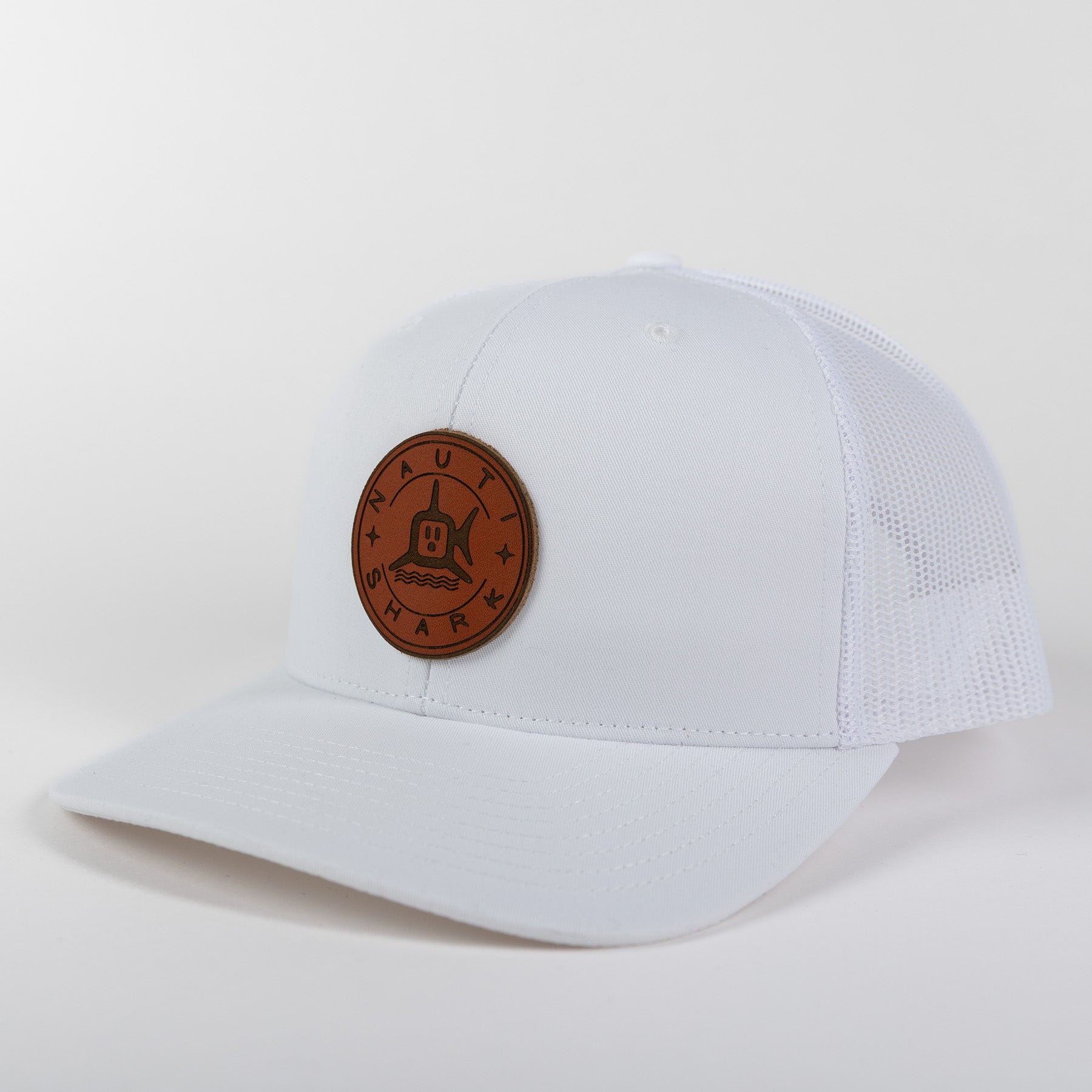 Leather Classic Circle Trucker - White