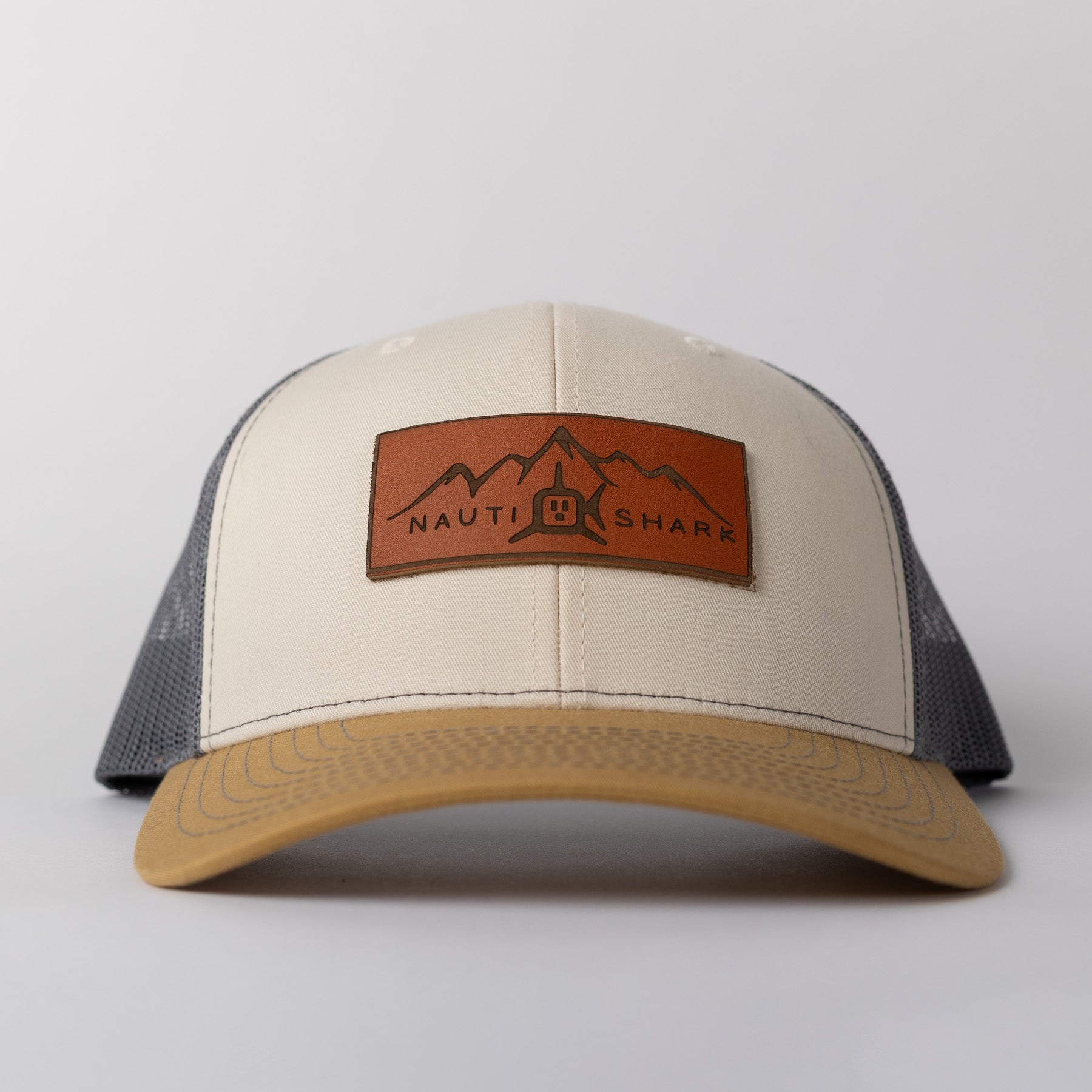 Leather Mountain Trucker - Beige/Grey/Flax