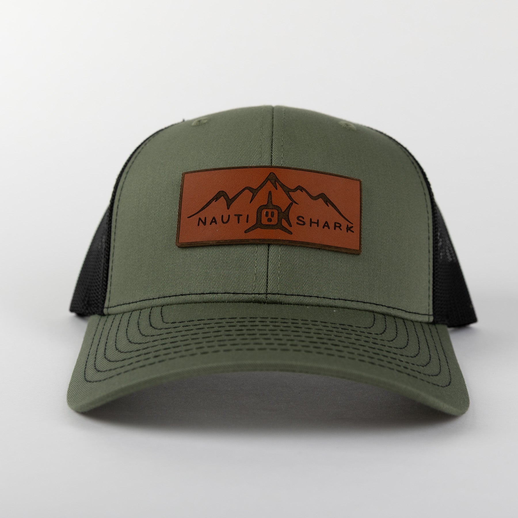 Leather Mountain Trucker - Green/Black
