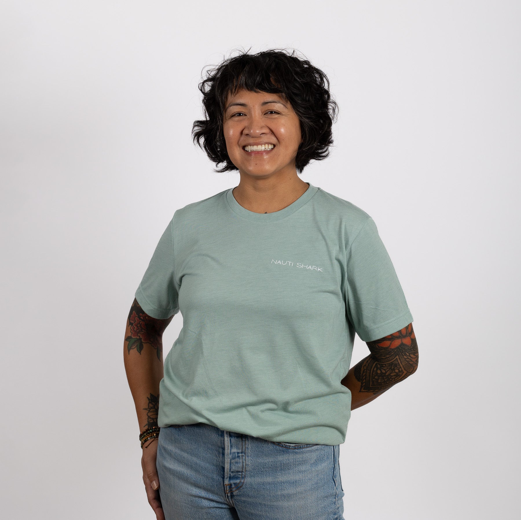 Dusty Blue CLASSIC T-Shirt - CLASSIC WHITE LOGO