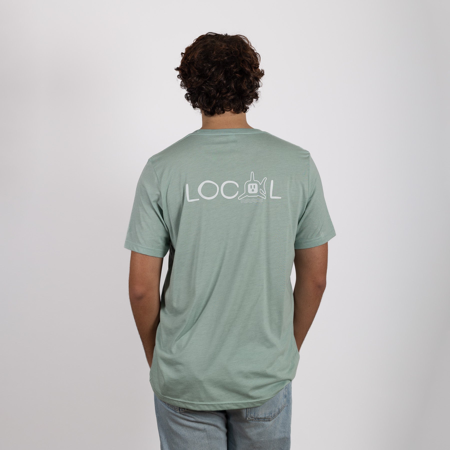 Dusty Blue LOCAL T-Shirt - LOCAL WHITE LOGO