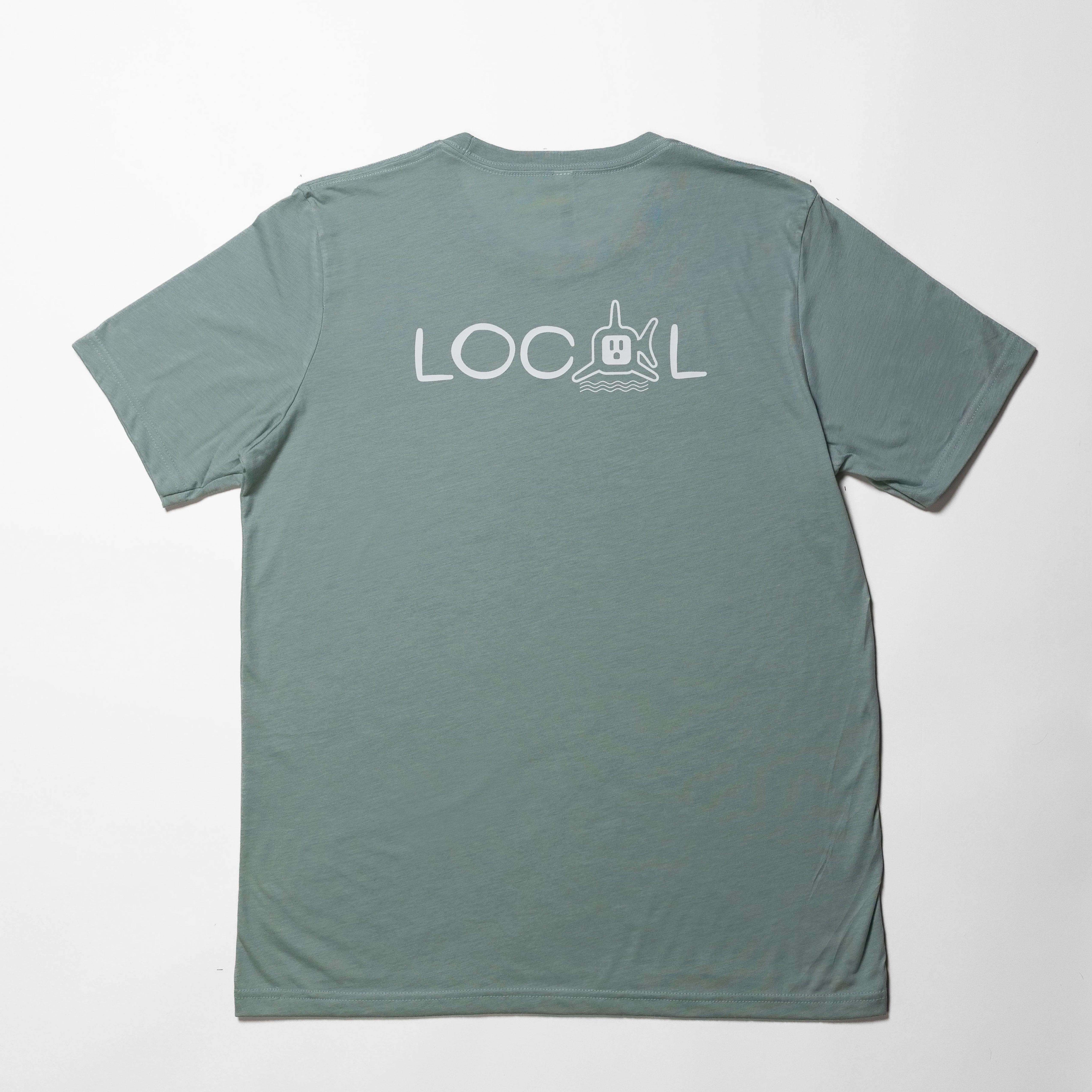 Dusty Blue LOCAL T-Shirt - LOCAL WHITE LOGO