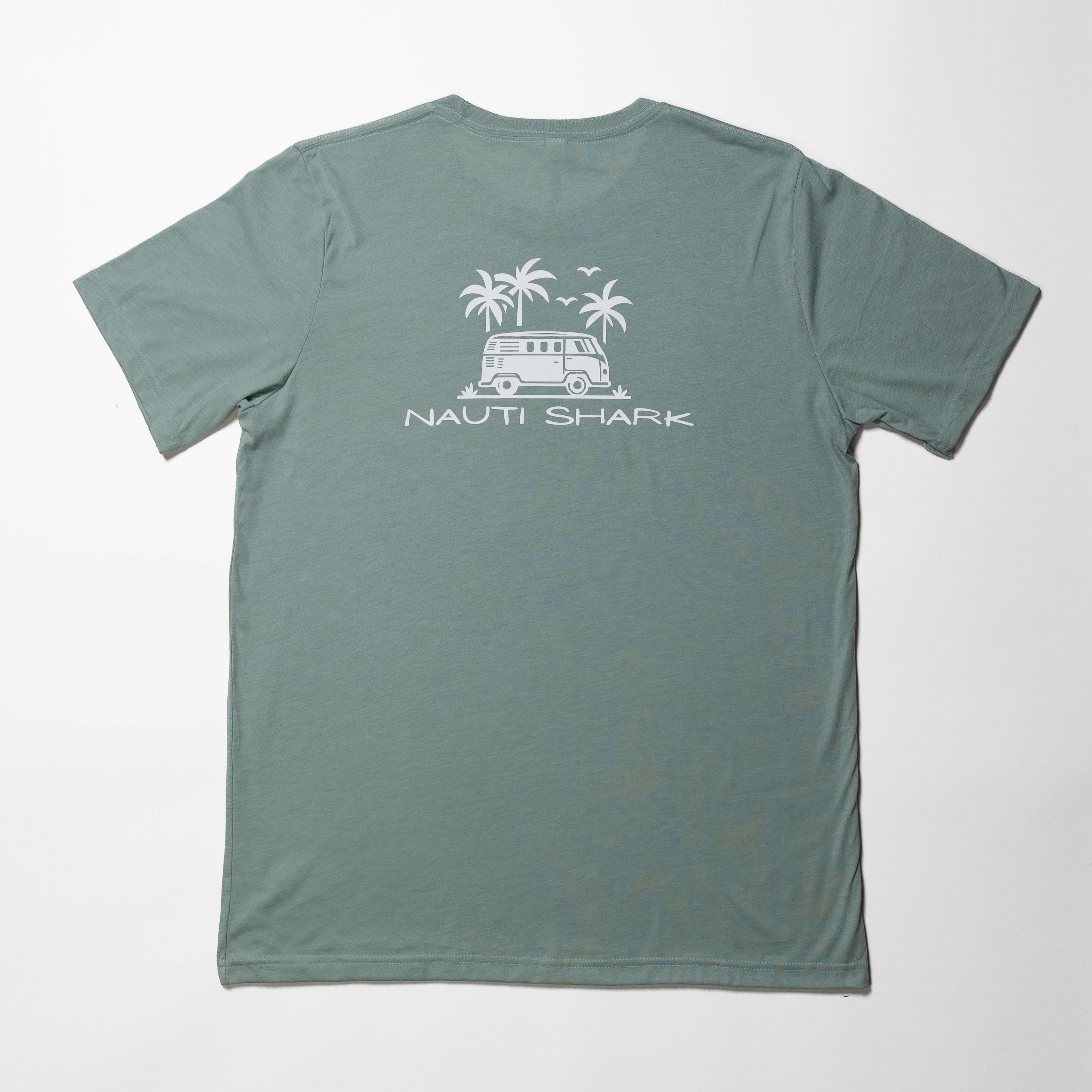 Dusty Blue COASTAL VAN T-Shirt - VAN WHITE LOGO