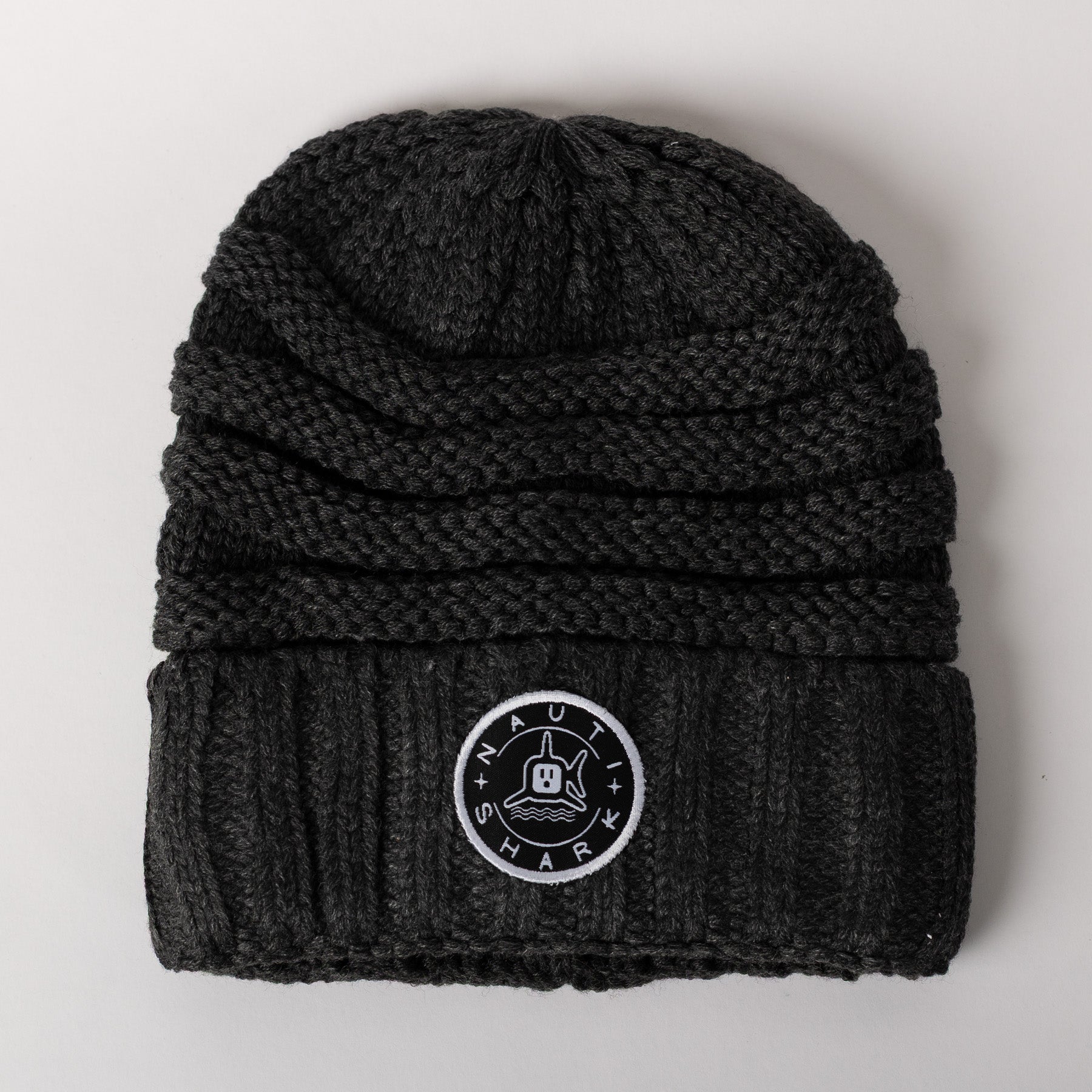 Classic Circle Knit Beanie - Charcoal