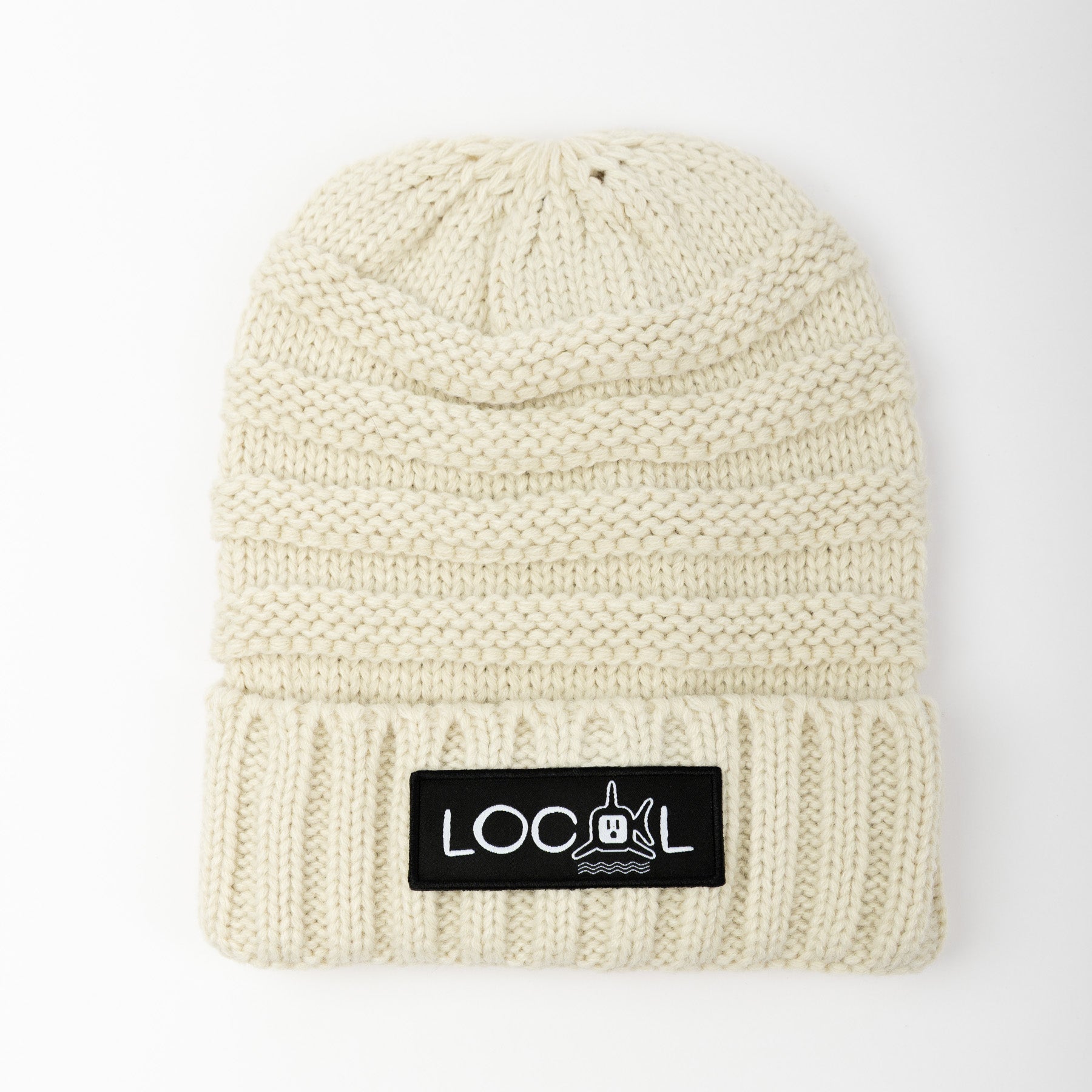 White Local Knit Beanie - Ivory