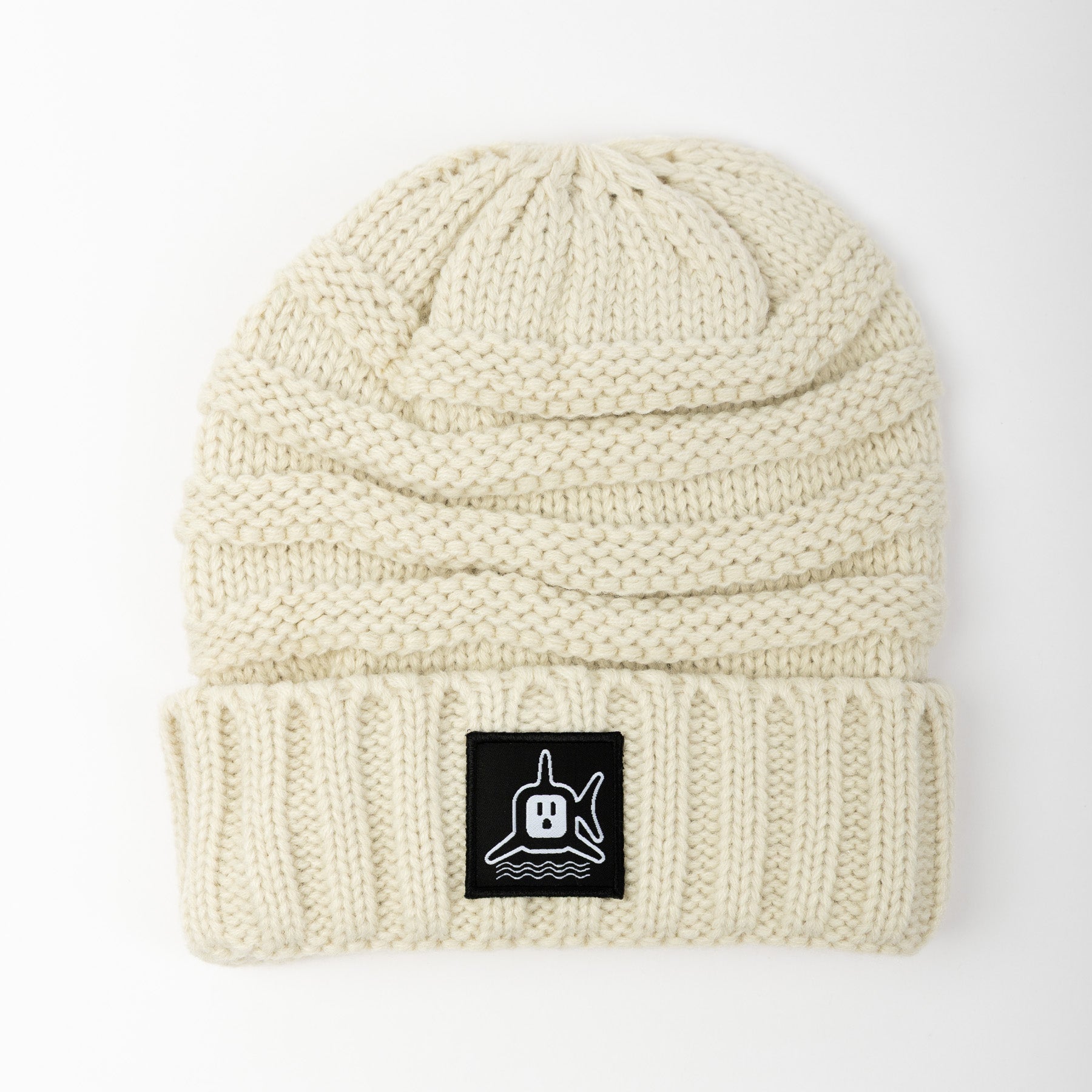 White Shark Knit Beanie - Ivory