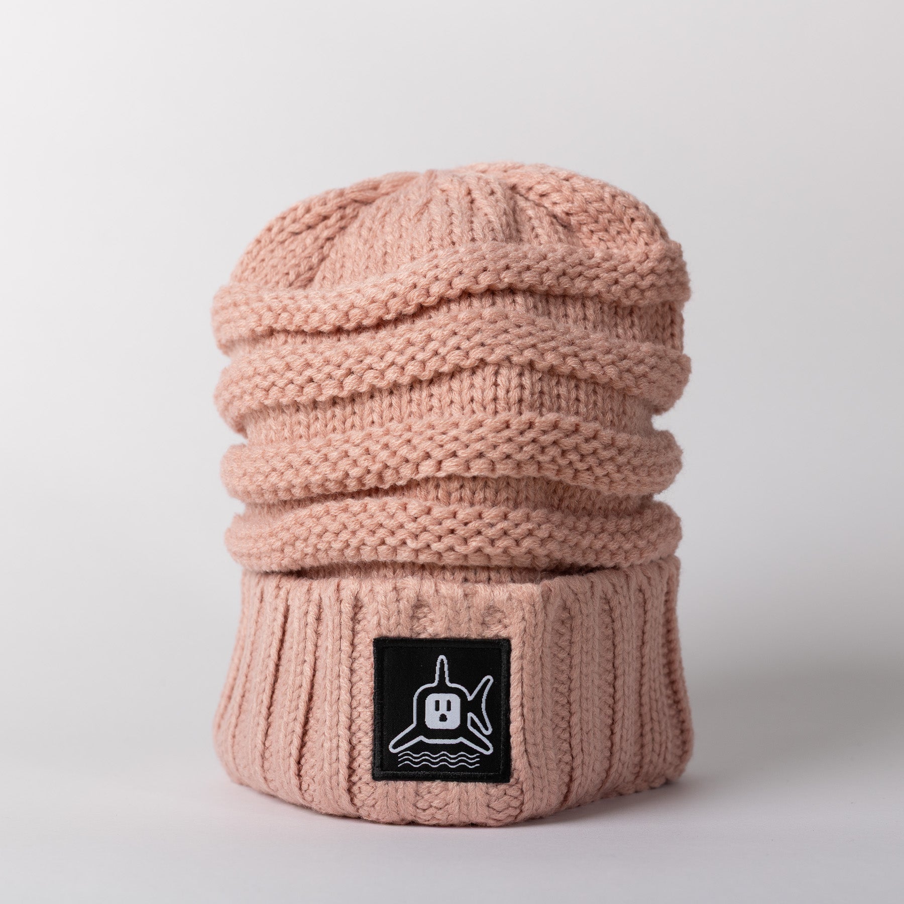 White Shark Knit Beanie - Rose