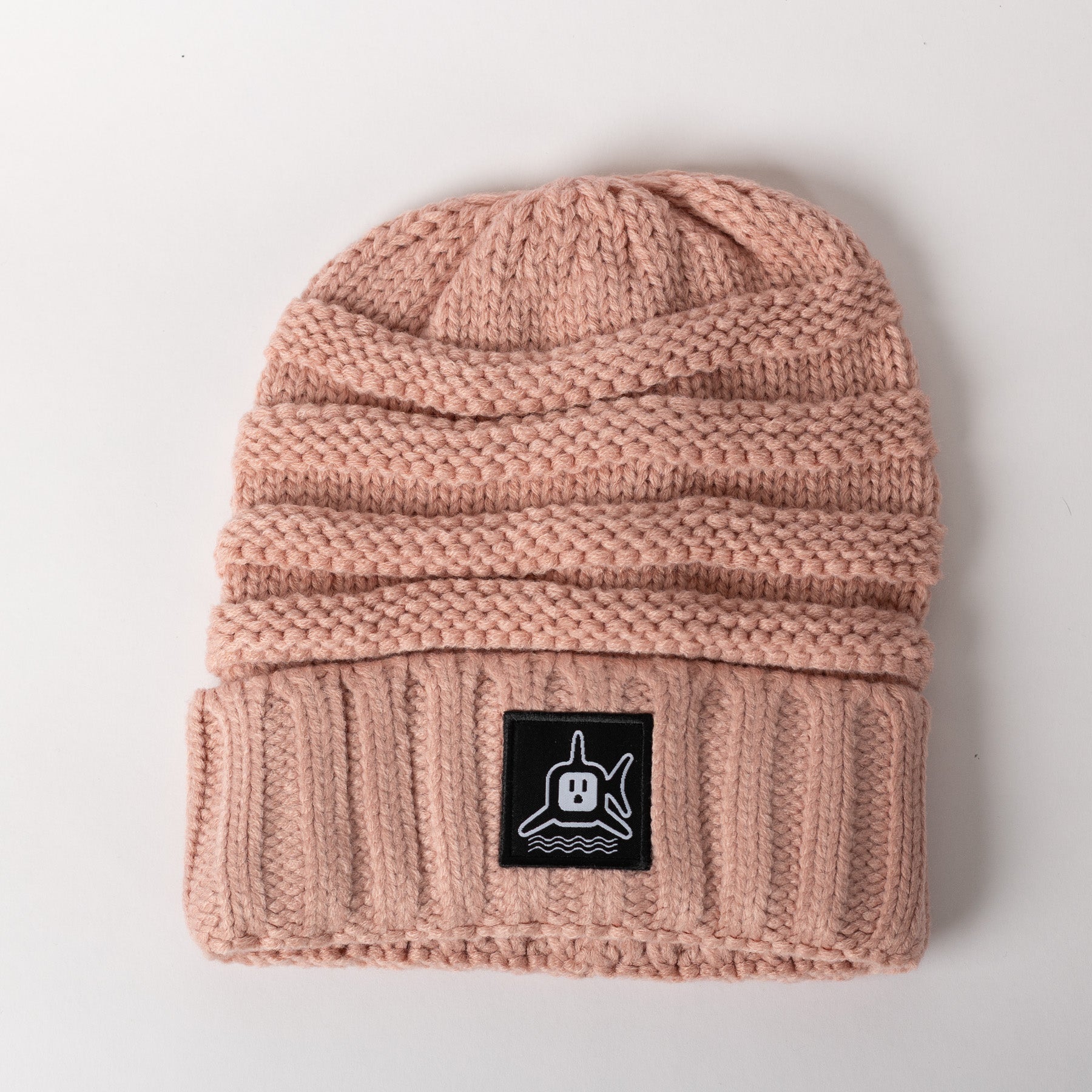 White Shark Knit Beanie - Rose