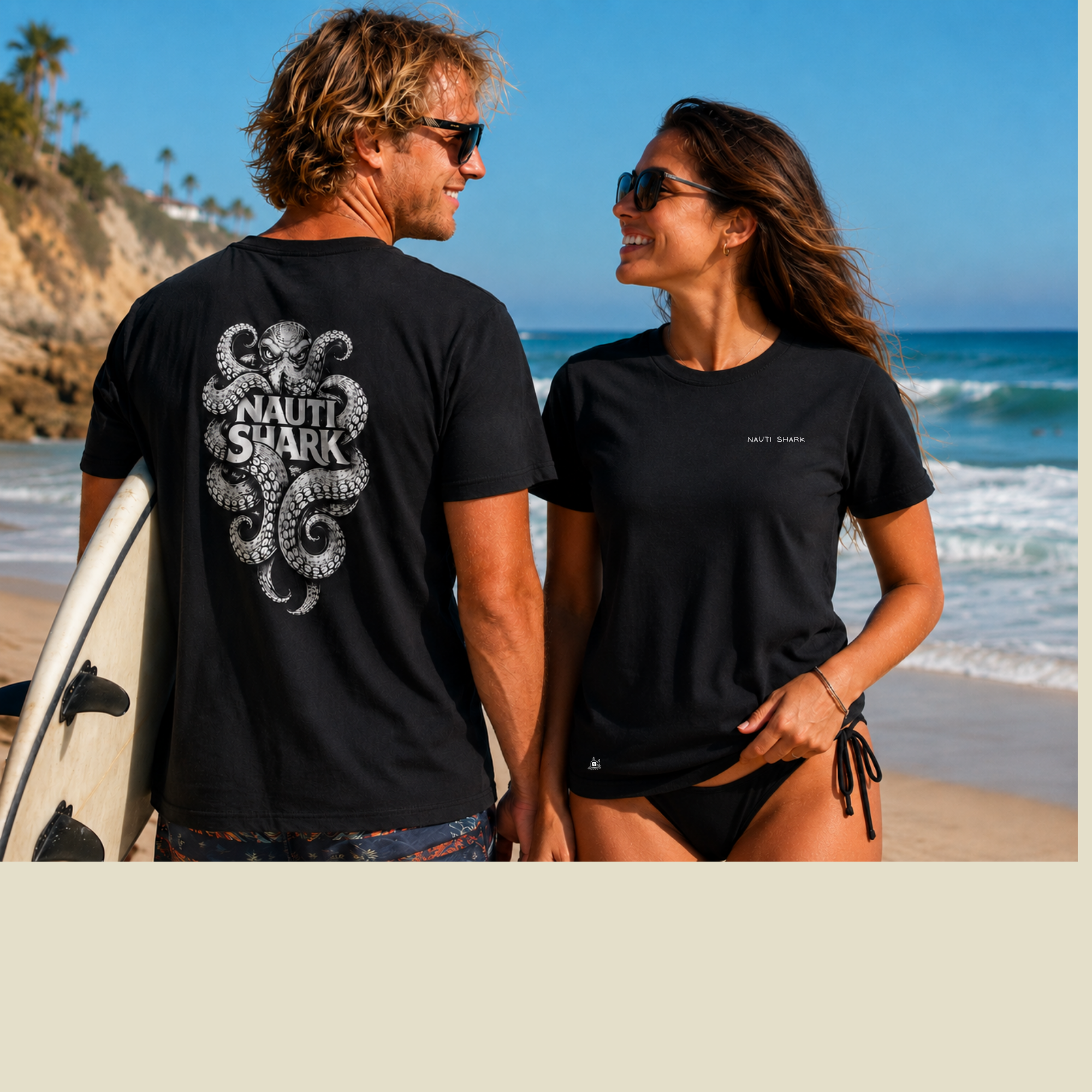 Black KRAKEN T-SHIRT - Black & White Design