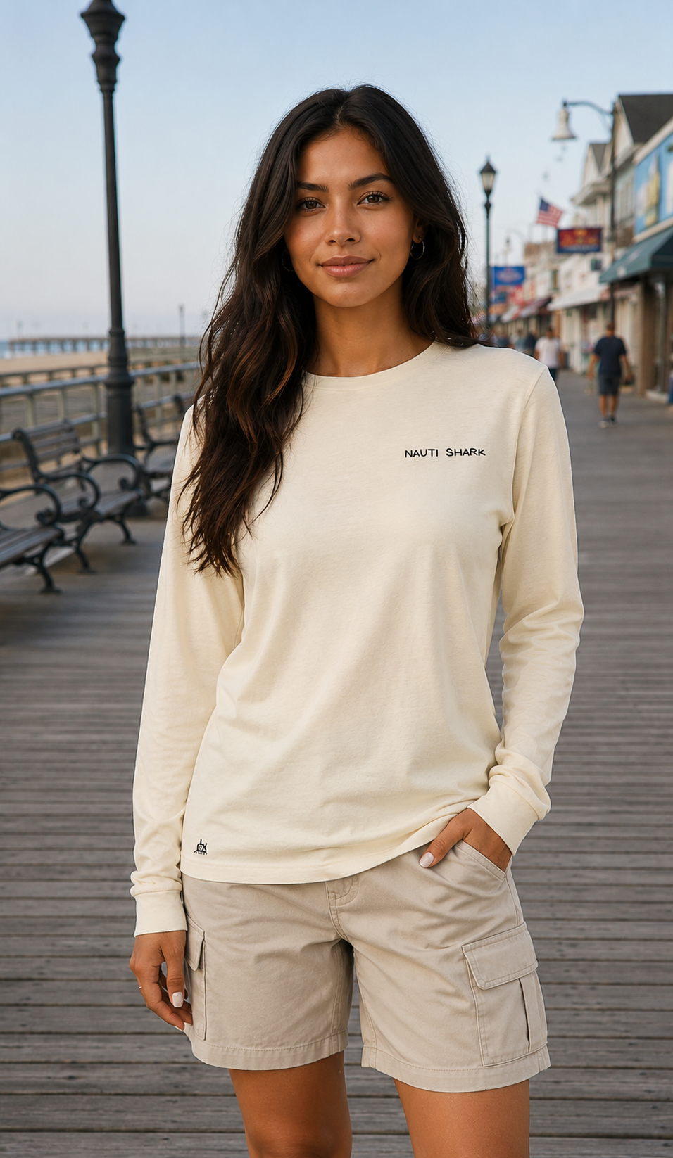 Natural KRAKEN Long Sleeve T-SHIRT - Black & White Design