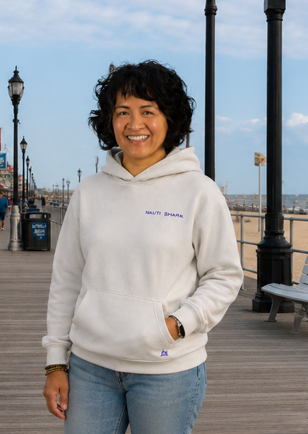 USA 250th Birthday - NJ Design - White Lightweight Fleece Hoodie