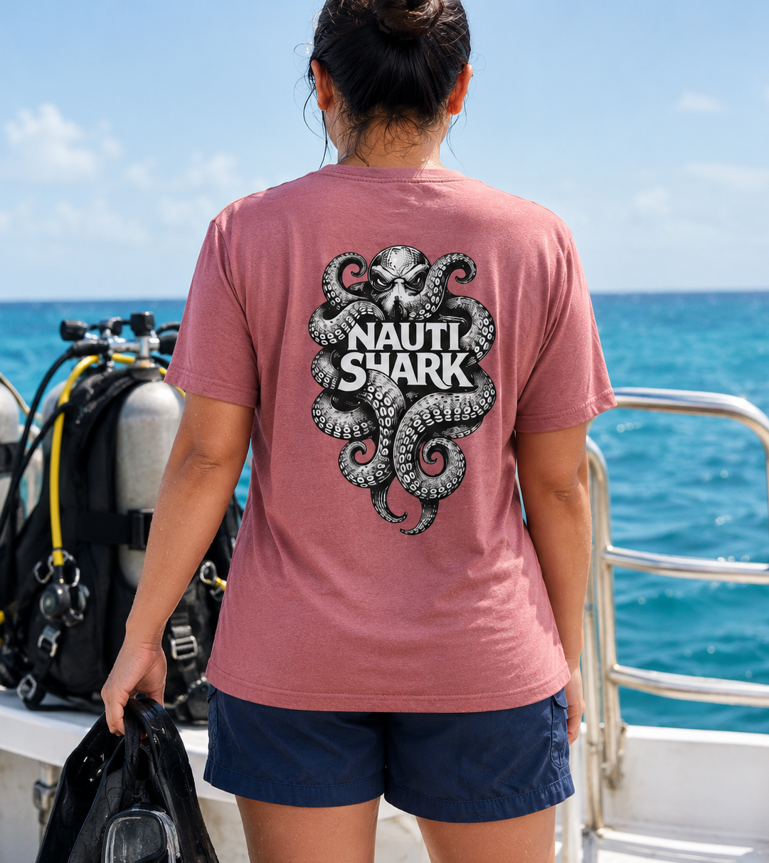Mauve KRAKEN T-SHIRT - Black & White Design