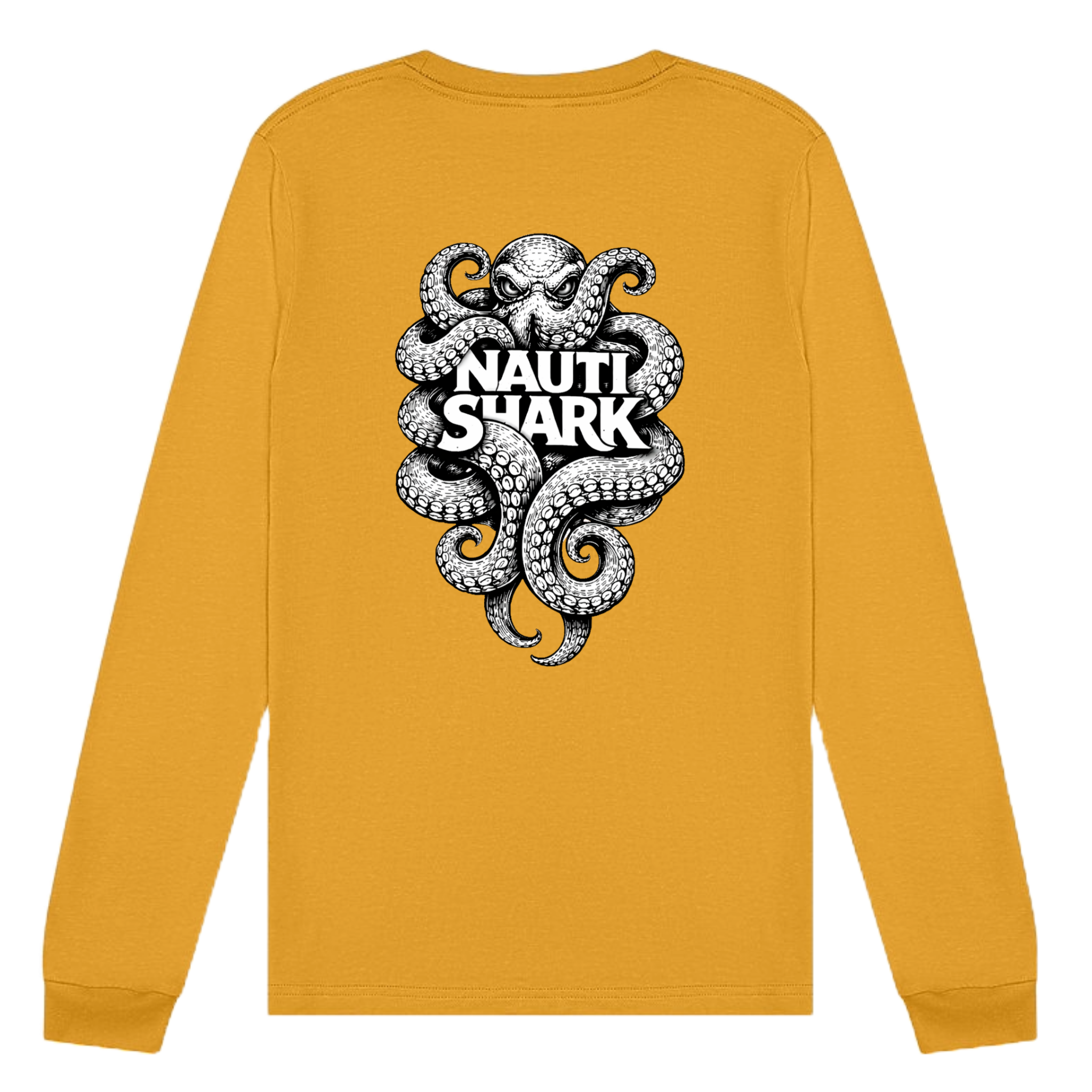 Mustard KRAKEN Long Sleeve T-SHIRT - Black & White Design