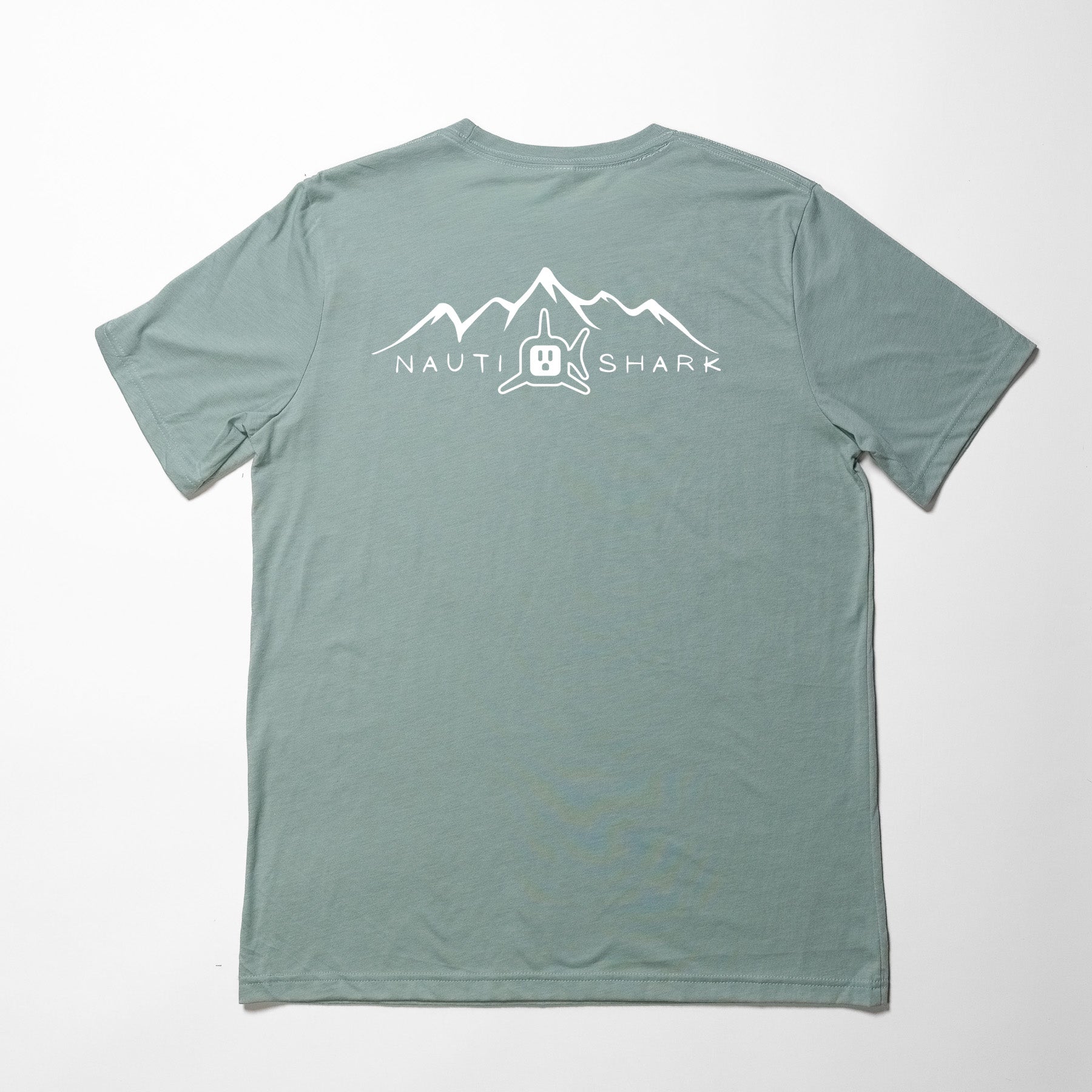Dusty Blue MOUNTAIN T-Shirt - MOUNTAIN WHITE LOGO